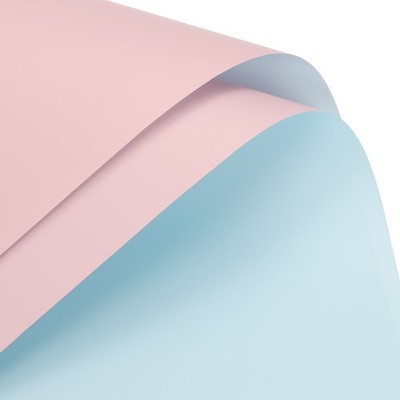 Double Sided Color Flower Wrapping Paper Light Pink+Light Blue 22.8''x22.8''