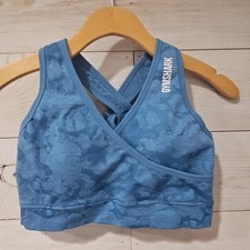 Gymshark Adapt Camouflage Blue Sports Bra Women's SMALL