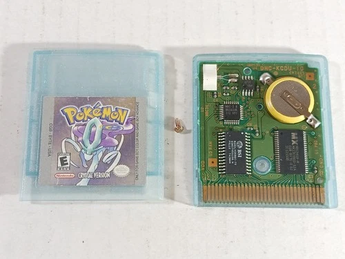 Pokemon Crystal Authentic New Battery Saves Clock Nintendo Game Boy Color GBC