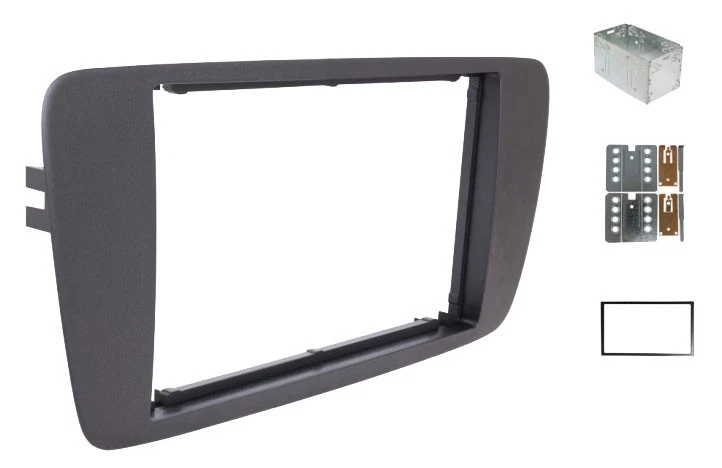 Cadre d'intégration 2-DIN pour Seat Ibiza (6J, 6JP) 2008-2014 Noir métallisé - Photo 1/1