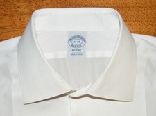 Brooks Brothers Regent 17 34 dobby bib FC tuxedo stud button dress shirt p0j8