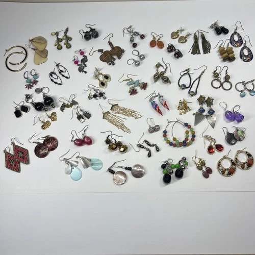 Vintage Costume Jewelry Earrings Lot Of 50