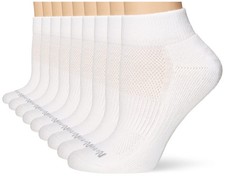 Cushioned Ankle Socks for Women, Mesh Quarter Top, Premium Comfort, White - 9...