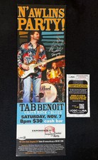 Tab Benoit Signed 5.5.5x17 Live Concert Poster Print JSA COA