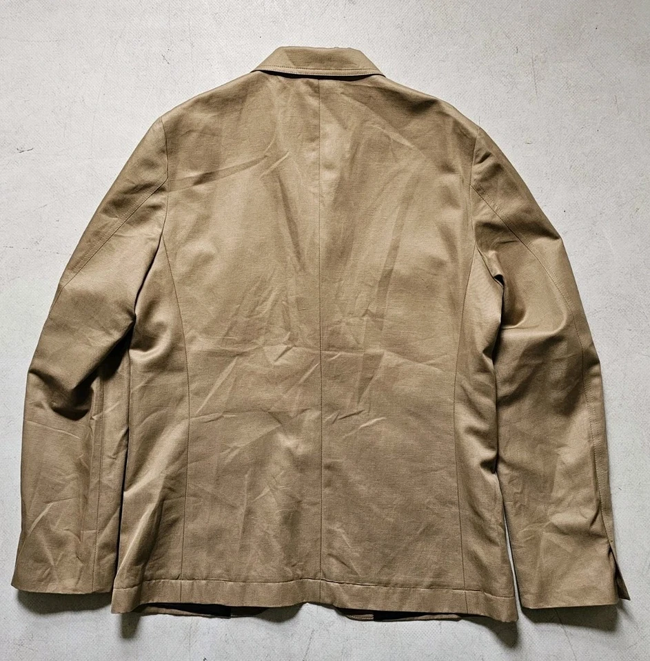 Chaqueta Blazer PAUL SMITH Sin Estructura Para Hombres M Mezcla de Lino Camel PVP £475 Foto 4 de 4