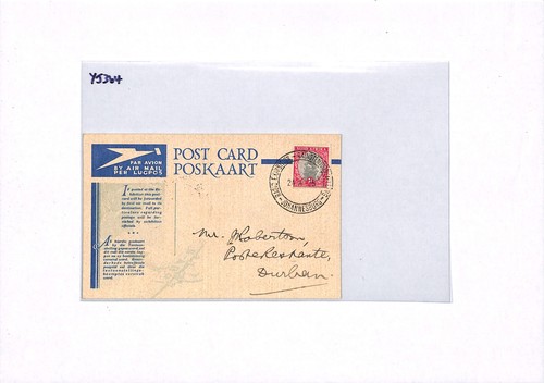 SOUTH AFRICA Air Mail Card RADIO EXHIBITION Johannesburg Durban 1935 YJ364 - Picture 9 of 10