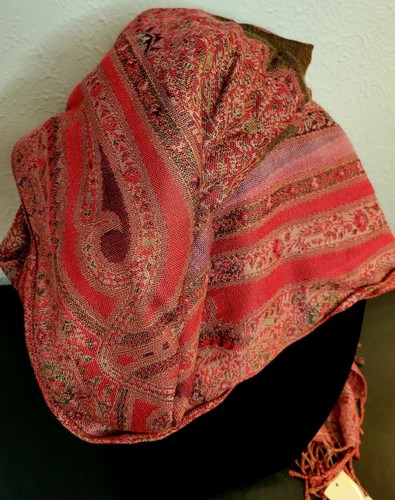 Roter geblümter Paisley Damen Schal Collectioneighteen brandneu mit Etikett - Bild 10 von 15