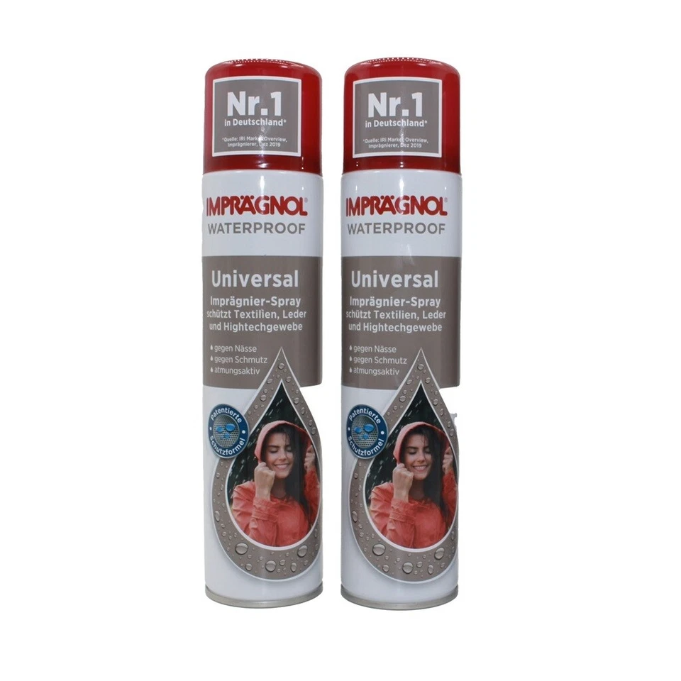 2x Imprägnol Spray Wetterschutz Leder Textilien Hightechgewebe Imprägniermittel