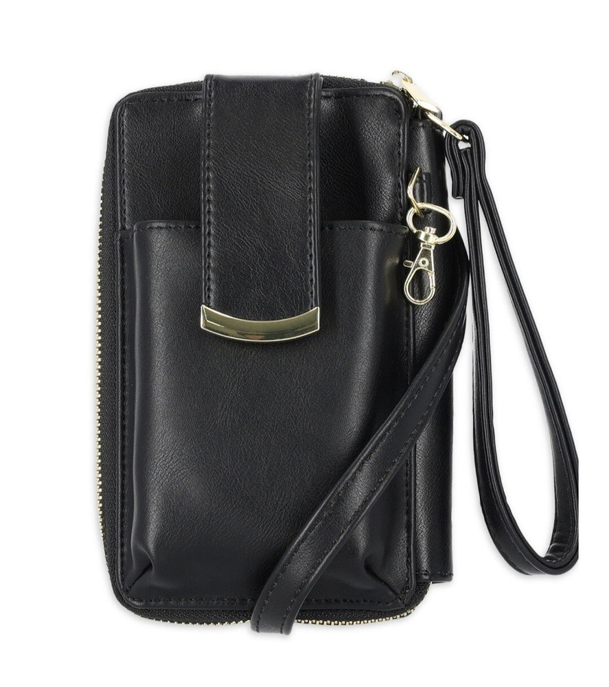 Black Time and Tru Women's Cellie Wallet Phone Case on String