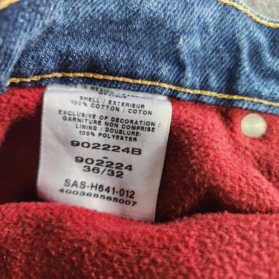 Cabelas Jeans Men's Size 36x32 Blue Dark Wash Fleeced Line Heavy Duty - Image 4 of 4