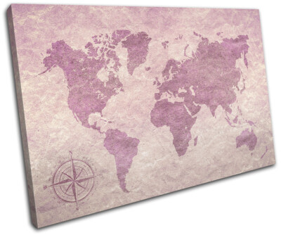 World Atlas Grunge Abstract Maps Flags SINGLE Leinwand Kunst Bild drucken