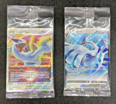 RARE Pokemon TCG Indonesia Lugia V 375/S-P & Lugia VStar 376/S Event Winner