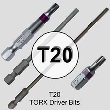 T20 T-20 Torx/Star Driver Bit - Color Coded Torx/Star Drive