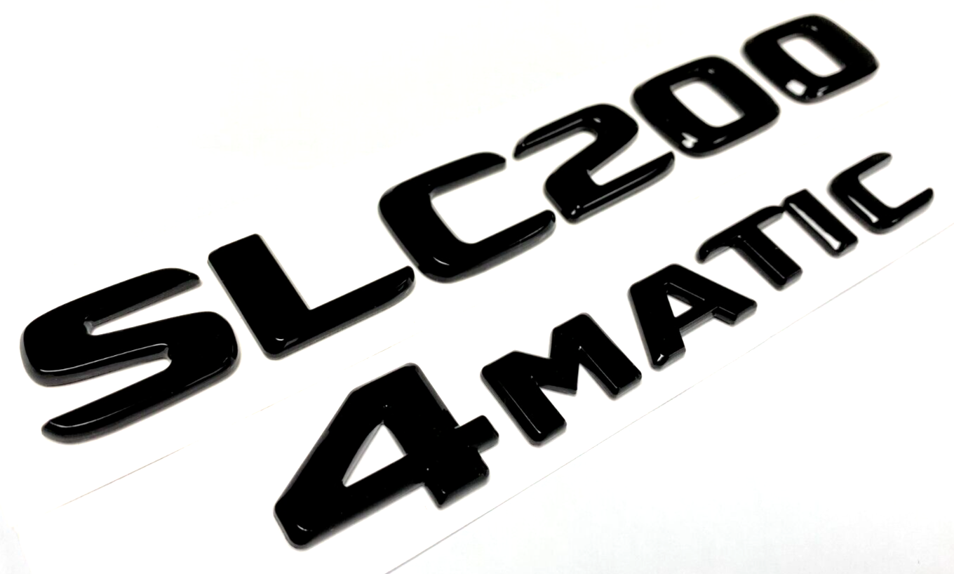 2 SLC200+4MATIC BLACK FOR MERCEDES REAR TRUNK EMBLEM BADGE PLATE DECAL NUMBER
