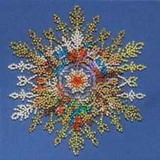 Sparkling snow bead embroidery kit   FREE SHIPPING Easy DIY snowflake bead kit