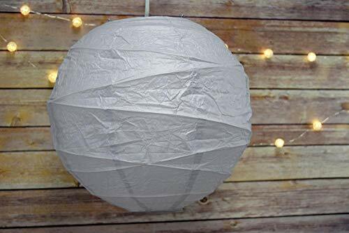 Quasimoon 8" Gray Irregular Ribbed Paper Lantern (10 PACK) by PaperLanternStore - Picture 3 of 3