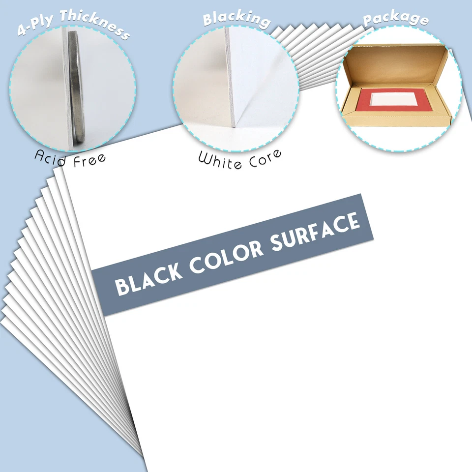 Paquete de 50 tableros tapetes blancos 11x14 sin cortar hoja completa para fotos, marcos, manualidades Foto 3 de 4