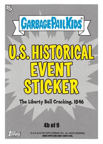 GARBAGE PAIL KIDS 2016 SERIES 1 AMERICAN AS APPLE PIE PICK-A-CARD BASE STICKERS - Picture 349 of 441