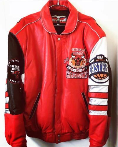 jeff hamilton leather jacket NBA CHICAGO BULLS CHAMPIONS 1996
