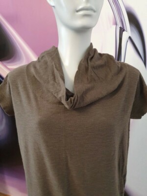 Esprit short sleeve pullover sweater cape size XS 34 basic casual marl