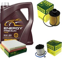 MANN-FILTER Inspektionspaket 5L Mannol Energy Premium 5W-30 FüR Opel Insignia A