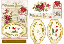 Junk Journal Supplies Merry Little Xmas Collage Sheet For Scrapbook Card Making