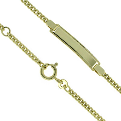 Ident Bracelet 4 11/16-5 1/2in 333 Gold 8 KT Plate Also with Engraving Choose