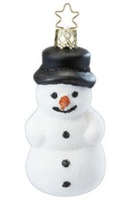 Inge Glas Snowman, Siegfried Snow 10007S018 German Glass Orn NEW w/FREE Gift Box