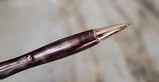 Beautiful Ballpoint Pen Jean-Pierre Lepine in Brown Marbled Resin & Chrome