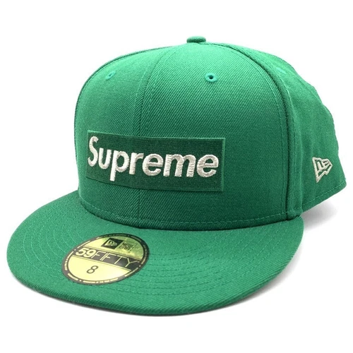 Casquette de baseball Supreme 20SS SIM boîte métallique logo New Era 59FIFTY verte taille occasion
