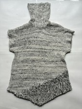 H By Halston Gray & Black Marled High Neck Knit Y2K Sweater Size M