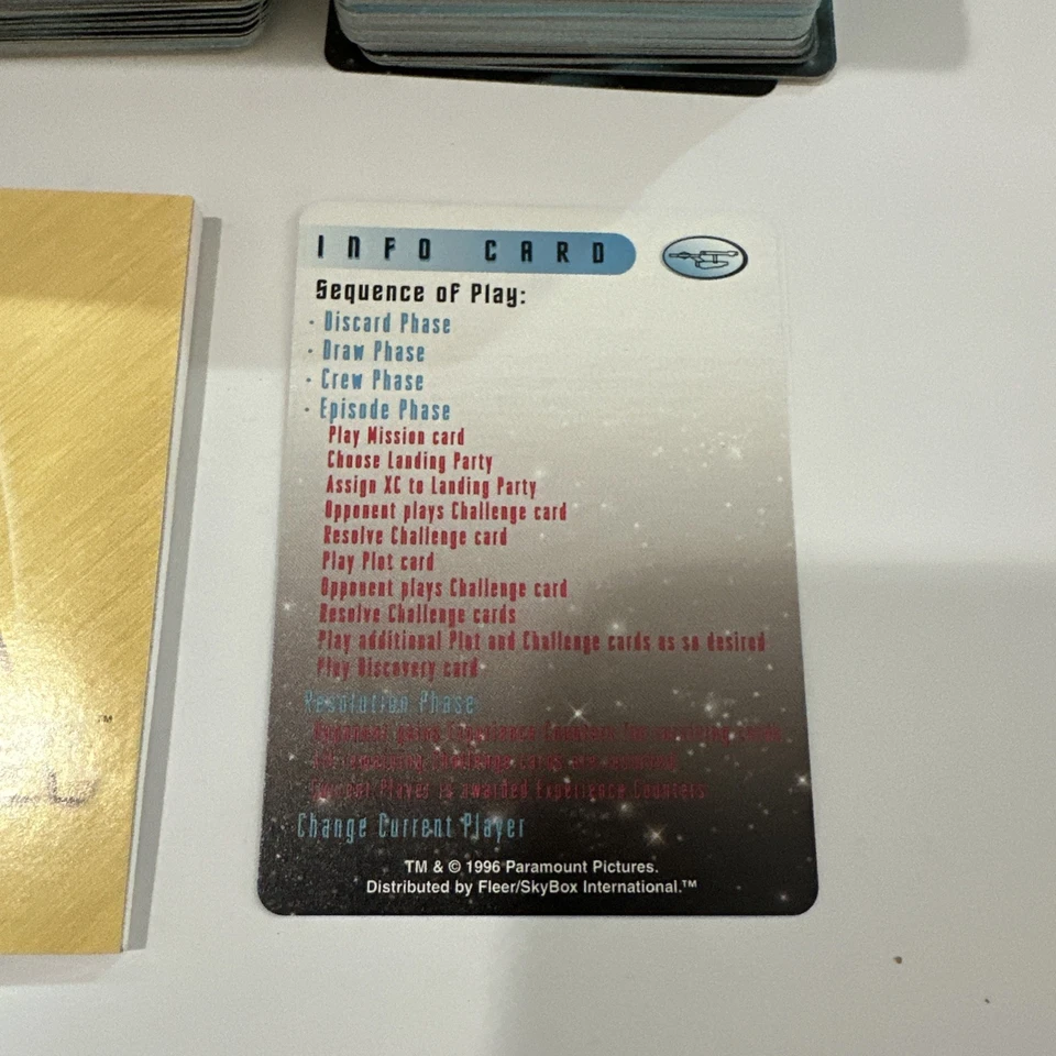 1996 STAR TREK The Card Game Complete 306/306 Card set with Rulebook NM Unplayed - Image 4 of 4