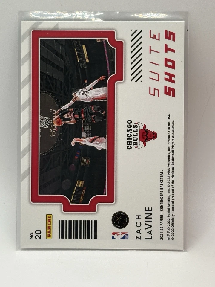 2021  Panini Contenders Suite Shots #20 Zach LaVine Dazzle Rare SP Bulls - Image 2 of 2