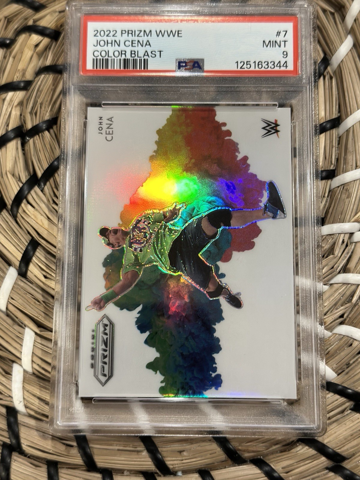 WWE Panini Prizm 2022 - Color Blast - John Cena SSP insert - PSA 9