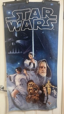 Vintage Star Wars Classic Bath Towel Multicolor 100% Cotton 