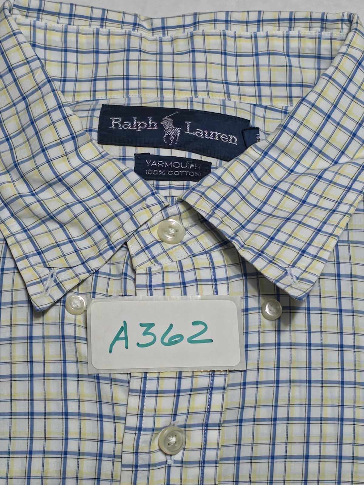 Ralph Lauren Yarmouth Mens Blue Yellow Plaid Dress Shirt Sz 17/34-35 thumbnail 15