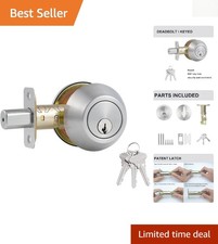 Reliable Single Cylinder Keyed Deadbolt Lock for Enhanced Door Security - 1 Pack