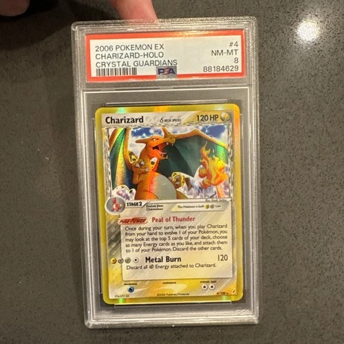 *CLEAN* 2006 Charizard EX Crystal Guardians Delta Species Holo #4 NM-Mint PSA 8