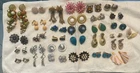 Vintage Costume Jewelry clip on Pierced Post earrings Crystal Rhinestone