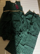 Girls' Indian Pakistani Georgette Salwar Suit Green 2 Piece Set Size 36