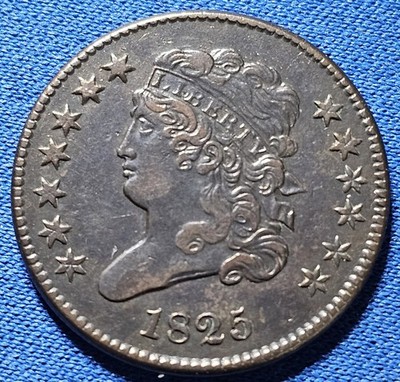 1825 Classic Head Half Cent High Grade Example 