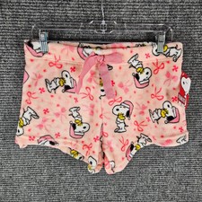 PEANUTS SNOOPY PLUSH LOUNGE SLEEP SHORTS SIZE LARGE PINK NWT
