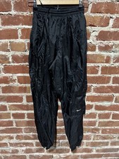 Vintage 90  s Nike White Tag Track Pants Women  s Small Black Windbreaker Leg Zip