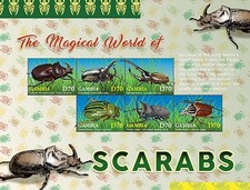 Gambia 2022 - Scarabs Insects - Sheet of 6 Stamps - Scott #3981 - MNH