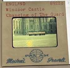 Vtg 4 Photo Slides Windsor Castle And Changing Guard Pan Am Travel 35mm 1960s