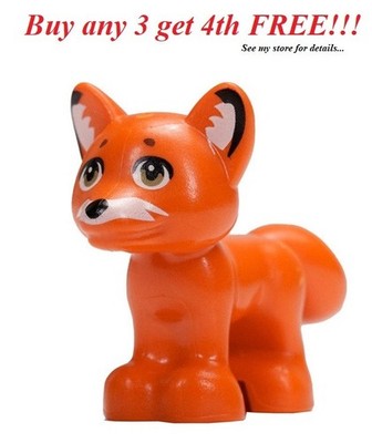  NEW LEGO Minifigure Mini Figure Minifig Animal Pet Reddish Orange Fox