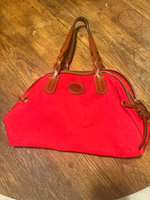 Red/Brown Solid Duffle Bag, Brown Top Handles, Zip Closure, Unisex