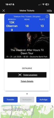 The Weeknd After Hours Til Dawn Tour Ticket 31.07.2026 Deutsche Bank Park 13K