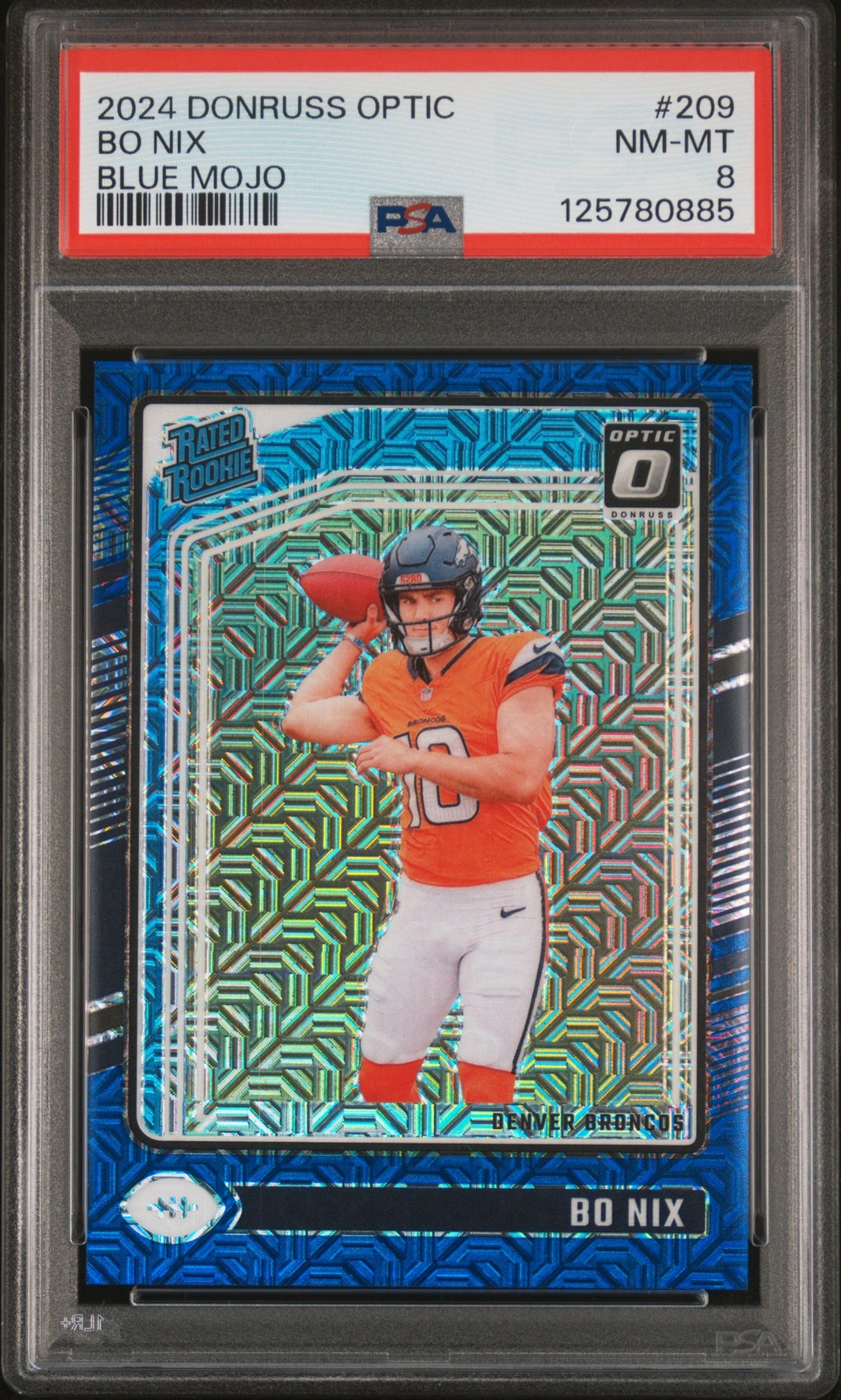 2024 PANINI DONRUSS OPTIC BLUE MOJO #209 BO NIX 5/5 PSA 8