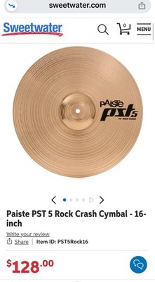 Paiste PST 5 Cymbal 16  Thin Crash Great Condition